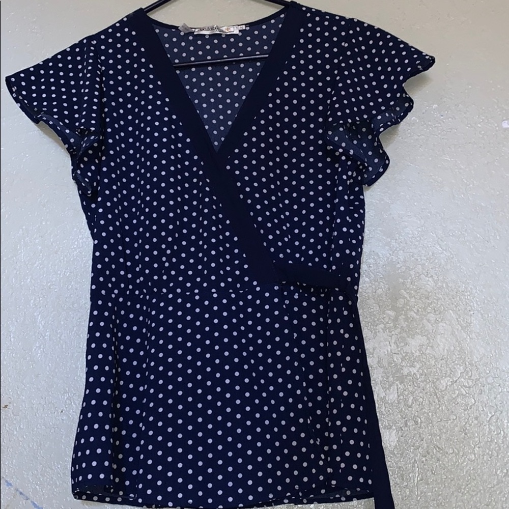 Women's Ruffle Short Sleeve Wrap Top